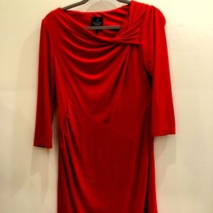 Adrianna Papell Red long sleeved cocktail dress